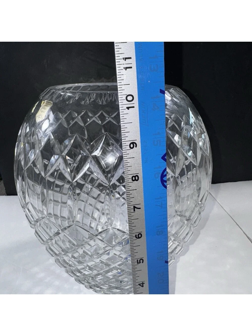 Vtg Polish Lead Crystal Vase Hand Cut Heavy Cut Glass Poland Starburst Base